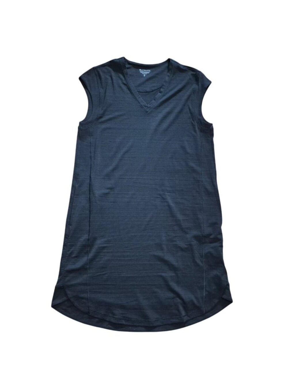 Athleta Sleeveless V-Neck Dress XS black Lightweight Stretch Athleisure